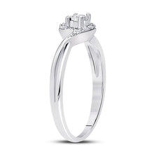 Load image into Gallery viewer, 10K White Gold Round Diamond Women's Solitaire Promise Bridal Ring 1/10 Cttw - Splendid Jewellery