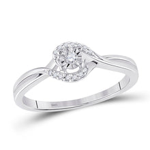 Load image into Gallery viewer, 10K White Gold Round Diamond Women's Solitaire Promise Bridal Ring 1/10 Cttw - Splendid Jewellery