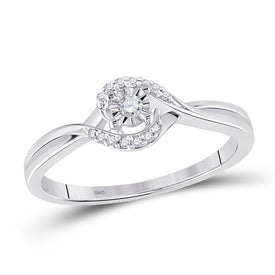 10K White Gold Round Diamond Women's Solitaire Promise Bridal Ring 1/10 Cttw - Splendid Jewellery