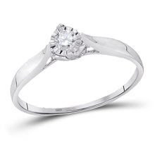 Load image into Gallery viewer, 10K White Gold Round Diamond Women's Solitaire Promise Bridal Ring 1/12 Cttw - Splendid Jewellery