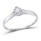 10K White Gold Round Diamond Women's Solitaire Promise Bridal Ring 1/12 Cttw - Splendid Jewellery