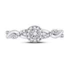 10K White Gold Round Diamond Women's Solitaire Twist Woven Promise Bridal Ring 1/6 Cttw - Splendid Jewellery