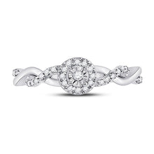 Load image into Gallery viewer, 10K White Gold Round Diamond Women's Solitaire Twist Woven Promise Bridal Ring 1/6 Cttw - Splendid Jewellery