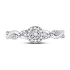 10K White Gold Round Diamond Women's Solitaire Twist Woven Promise Bridal Ring 1/6 Cttw - Splendid Jewellery