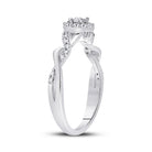 10K White Gold Round Diamond Women's Solitaire Twist Woven Promise Bridal Ring 1/6 Cttw - Splendid Jewellery