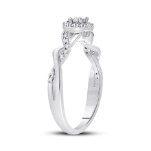 Load image into Gallery viewer, 10K White Gold Round Diamond Women's Solitaire Twist Woven Promise Bridal Ring 1/6 Cttw - Splendid Jewellery