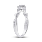 10K White Gold Round Diamond Women's Solitaire Twist Woven Promise Bridal Ring 1/6 Cttw - Splendid Jewellery