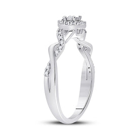 10K White Gold Round Diamond Women's Solitaire Twist Woven Promise Bridal Ring 1/6 Cttw - Splendid Jewellery