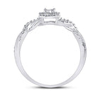 10K White Gold Round Diamond Women's Solitaire Twist Woven Promise Bridal Ring 1/6 Cttw - Splendid Jewellery