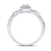 Load image into Gallery viewer, 10K White Gold Round Diamond Women's Solitaire Twist Woven Promise Bridal Ring 1/6 Cttw - Splendid Jewellery