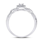 10K White Gold Round Diamond Women's Solitaire Twist Woven Promise Bridal Ring 1/6 Cttw - Splendid Jewellery
