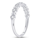 10K White Gold Round Diamond Women's Stackable Band Ring 1/10 Cttw - Splendid Jewellery