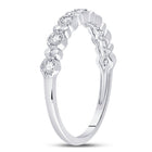 10K White Gold Round Diamond Women's Stackable Band Ring 1/10 Cttw - Splendid Jewellery