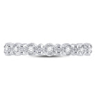 10K White Gold Round Diamond Women's Stackable Band Ring 1/10 Cttw - Splendid Jewellery