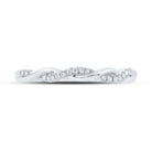 10K White Gold Round Diamond Women's Stackable Band Ring 1/12 Cttw - Splendid Jewellery