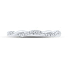 10K White Gold Round Diamond Women's Stackable Band Ring 1/12 Cttw - Splendid Jewellery