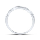 10K White Gold Round Diamond Women's Stackable Band Ring 1/12 Cttw - Splendid Jewellery
