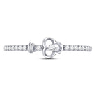 10K White Gold Round Diamond Women's Stackable Key Ring 1/6 Cttw - Splendid Jewellery