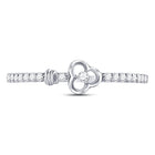 10K White Gold Round Diamond Women's Stackable Key Ring 1/6 Cttw - Splendid Jewellery