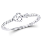 10K White Gold Round Diamond Women's Stackable Key Ring 1/6 Cttw - Splendid Jewellery