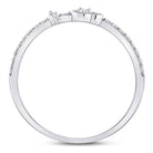 10K White Gold Round Diamond Women's Stackable Key Ring 1/6 Cttw - Splendid Jewellery