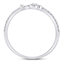 Load image into Gallery viewer, 10K White Gold Round Diamond Women's Stackable Key Ring 1/6 Cttw - Splendid Jewellery