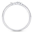 10K White Gold Round Diamond Women's Stackable Key Ring 1/6 Cttw - Splendid Jewellery