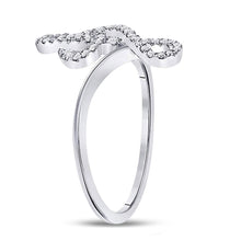 Load image into Gallery viewer, 10K White Gold Round Diamond Women's Treble Clef Music Note Designer Ring 1/6 Cttw - Splendid Jewellery