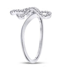 10K White Gold Round Diamond Women's Treble Clef Music Note Designer Ring 1/6 Cttw - Splendid Jewellery