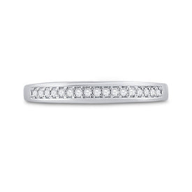 10K White Gold Round Diamond Women's Wedding Band Ring 1/10 Cttw - Splendid Jewellery