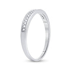 10K White Gold Round Diamond Women's Wedding Band Ring 1/10 Cttw - Splendid Jewellery
