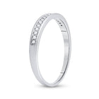 10K White Gold Round Diamond Women's Wedding Band Ring 1/10 Cttw - Splendid Jewellery