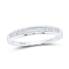 10K White Gold Round Diamond Women's Wedding Band Ring 1/10 Cttw - Splendid Jewellery
