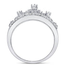 10K White Gold Round Diamond Women's Women's Crown Tiara Cocktail Band 1/5 Cttw - Splendid Jewellery
