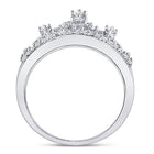 10K White Gold Round Diamond Women's Women's Crown Tiara Cocktail Band 1/5 Cttw - Splendid Jewellery