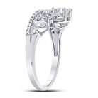 10K White Gold Round Diamond Women's Women's Crown Tiara Cocktail Band 1/5 Cttw - Splendid Jewellery