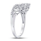 10K White Gold Round Diamond Women's Women's Crown Tiara Cocktail Band 1/5 Cttw - Splendid Jewellery