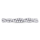 10K White Gold Round Diamond Women's Woven Twist Stackable Band Ring 1/4 Cttw - Splendid Jewellery