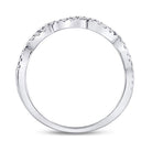 10K White Gold Round Diamond Women's Woven Twist Stackable Band Ring 1/4 Cttw - Splendid Jewellery