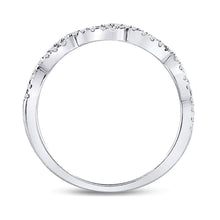 Load image into Gallery viewer, 10K White Gold Round Diamond Women's Woven Twist Stackable Band Ring 1/4 Cttw - Splendid Jewellery