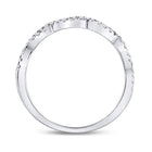 10K White Gold Round Diamond Women's Woven Twist Stackable Band Ring 1/4 Cttw - Splendid Jewellery
