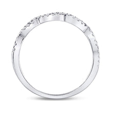 Load image into Gallery viewer, 10K White Gold Round Diamond Women's Woven Twist Stackable Band Ring 1/4 Cttw - Splendid Jewellery
