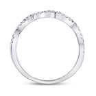 10K White Gold Round Diamond Women's Woven Twist Stackable Band Ring 1/4 Cttw - Splendid Jewellery