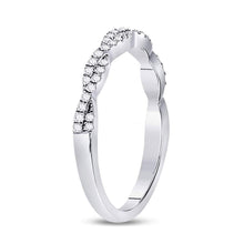 Load image into Gallery viewer, 10K White Gold Round Diamond Women's Woven Twist Stackable Band Ring 1/4 Cttw - Splendid Jewellery