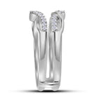 10K White Gold Round Diamond Women's Wrap Ring Guard Enhancer Wedding Band 1/4 Cttw - Splendid Jewellery