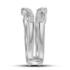 10K White Gold Round Diamond Women's Wrap Ring Guard Enhancer Wedding Band 1/4 Cttw - Splendid Jewellery