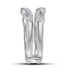 10K White Gold Round Diamond Women's Wrap Ring Guard Enhancer Wedding Band 1/4 Cttw - Splendid Jewellery
