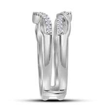 Load image into Gallery viewer, 10K White Gold Round Diamond Women's Wrap Ring Guard Enhancer Wedding Band 1/4 Cttw - Splendid Jewellery