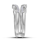 10K White Gold Round Diamond Women's Wrap Ring Guard Enhancer Wedding Band 1/4 Cttw - Splendid Jewellery