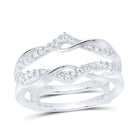 10K White Gold Round Diamond Women's Wrap Ring Guard Enhancer Wedding Band 1/4 Cttw - Splendid Jewellery